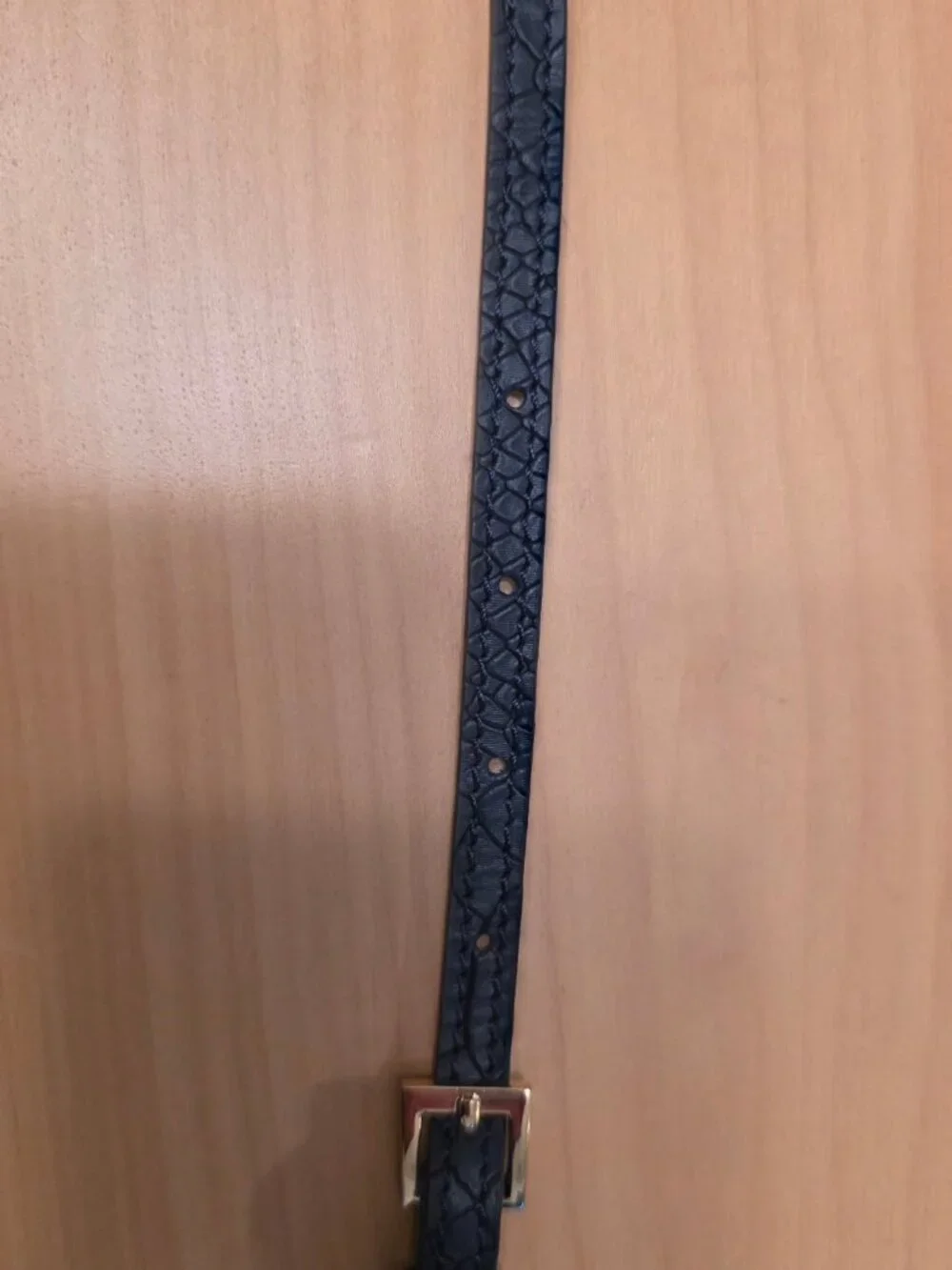 Gigi New York Blue Embossed Leather Crossbody Bag